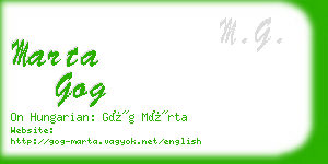 marta gog business card